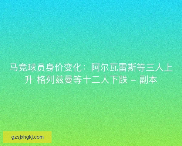 马竞球员身价变化：阿尔瓦雷斯等三人上升 格列兹曼等十二人下跌 - 副本
