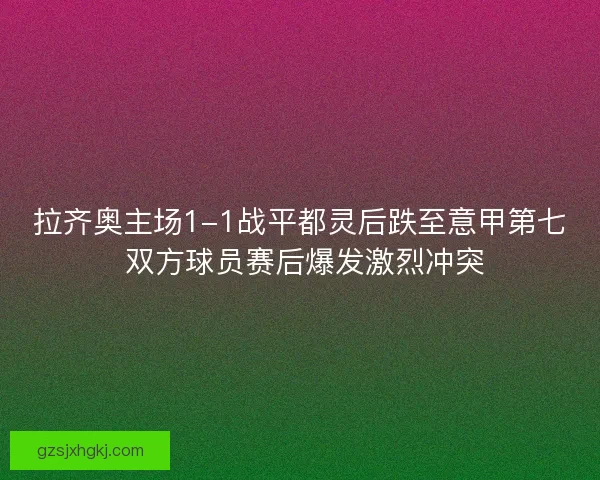 拉齐奥主场1-1战平都灵后跌至意甲第七 双方球员赛后爆发激烈冲突
