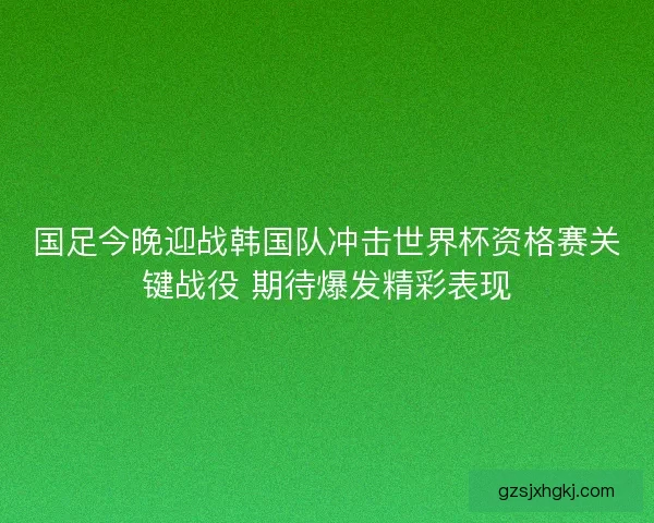 国足今晚迎战韩国队冲击世界杯资格赛关键战役 期待爆发精彩表现