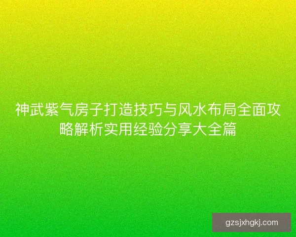 神武紫气房子打造技巧与风水布局全面攻略解析实用经验分享大全篇